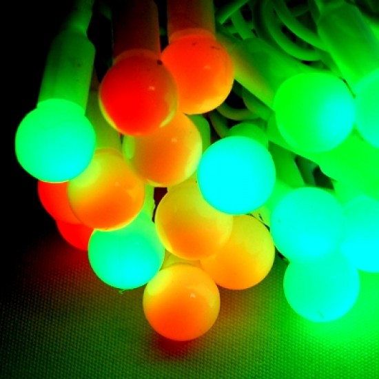 Top Şeklinde Rengarenk Yanan Led Yılbaşı Işıkları 50 Adet Işık 5 Metre