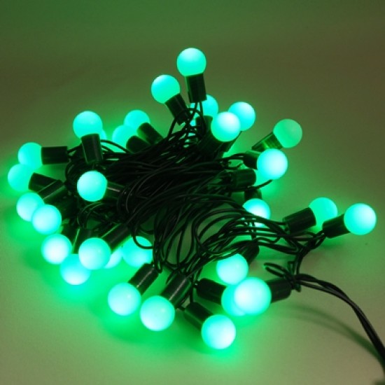 Top Şeklinde Yeşil Yanan Led Yılbaşı Işıkları 50 Adet Işık 5 Metre