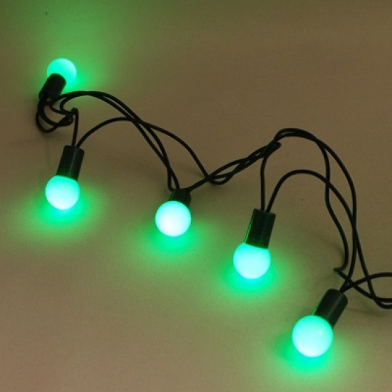 Top Şeklinde Yeşil Yanan Led Yılbaşı Işıkları 50 Adet Işık 5 Metre