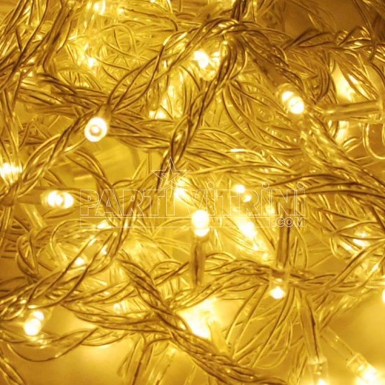 Yılbaşı Çam Ağacı Süsleme İçin Günışığı Renk Led Işık Şeffaf Kablolu 100 Ledli