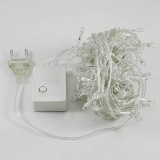 Yılbaşı Çam Ağacı Süsleme İçin Mavi Renk Led Işık Şeffaf Kablolu 80 Ledli