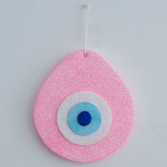 Strafor Nazar Boncuğu Pembe Küçük Boy 15x13 Cm
