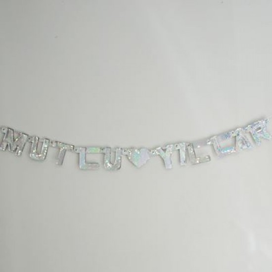 Mutlu Yıllar Yazılı Parlak Parti Kapı Süsü