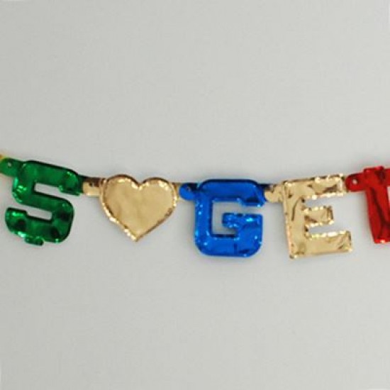 Sünnetime Hoşgeldiniz Yazılı Parlak Parti Kapı Süsü