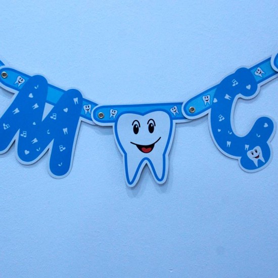 Dişim Çıktı Yazılı Mavi Diş Görselli Parti Kapı Süsü 145 Cm