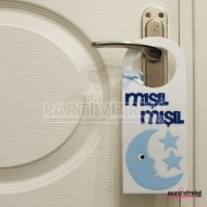 Erkek Bebek Keçe Kapı Süsü Mışıl Mışıl Yazılı