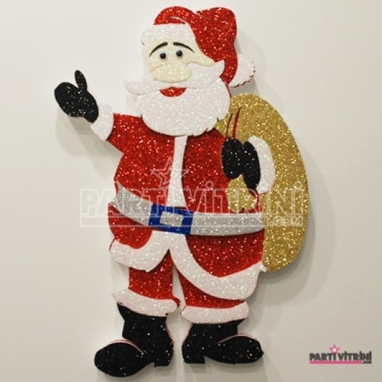 Noel Baba Simli Strafor Kapı Süsü 52x38 cm