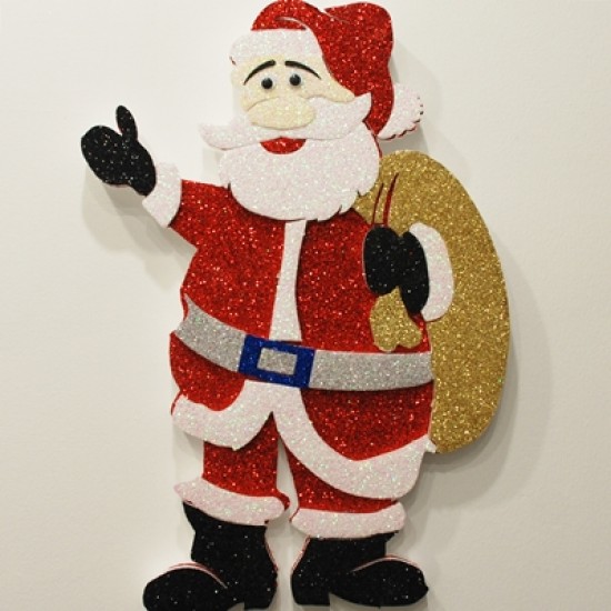 Noel Baba Simli Strafor Kapı Süsü 52x38 cm