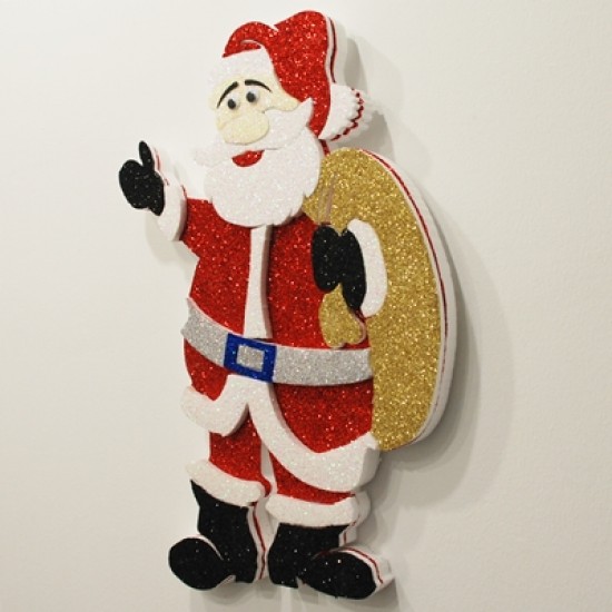 Noel Baba Simli Strafor Kapı Süsü 52x38 cm