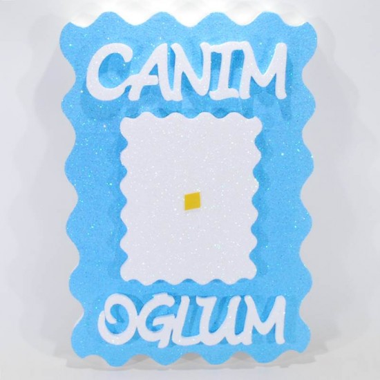 Canım Oğlum Resimli Mavi Strafor Köpük Kapı Süsü