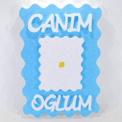 Canım Oğlum Resimli Mavi Strafor Köpük Kapı Süsü