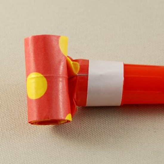 Kırmızı Puantiyeli Düdüklü Kaynana Dili Seti 6 lı