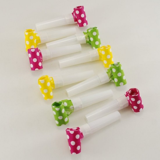 Rengarenk Puantiyeli Düdüklü Kaynana Dili Seti 10 lu