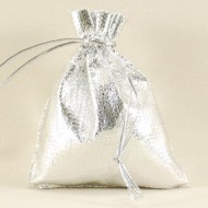 Gümüş Renk Lame Kese 12 Cm X 14 Cm 10 Adet