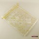 Organze Şeffaf Altın Renk Desenli Kese 16 Cm X 23 Cm 10 Adet