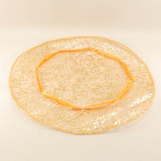 Paraşüt Organze Desenli Sarı Kese 26 Cm 10 Adet