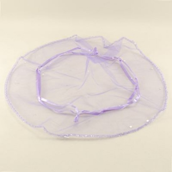 Paraşüt Organze Taşlı Kese Lila 26 Cm 10 Adet