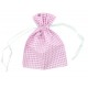 Pembe Pötikareli Kumaş Kese 11 cm X 14 cm