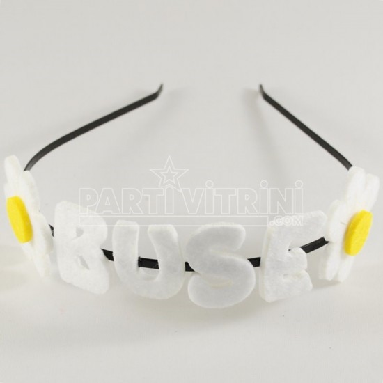 Kişiye Özel Keçe İsimli Papatyalı Taç