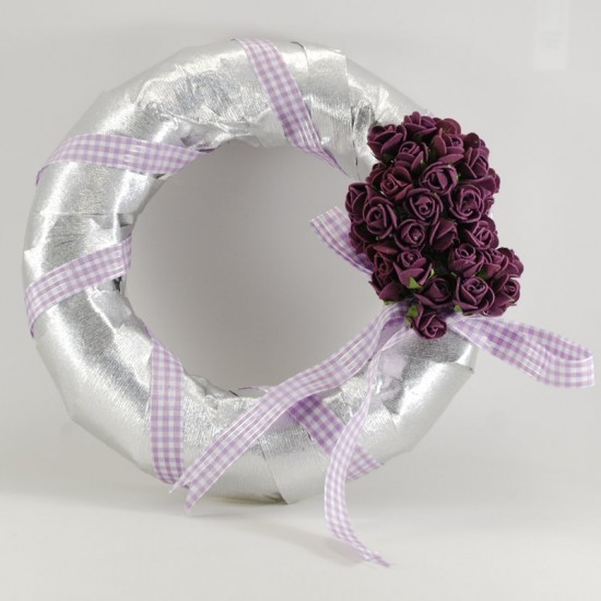 Mor Temalı Taç-Kapı Süsü-Terlik Lohusa Seti