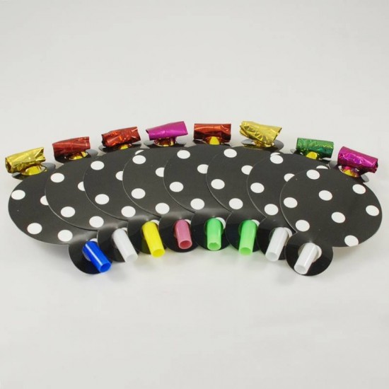 Siyah Puantiyeli Parti Sofra Seti 8 Kişilik