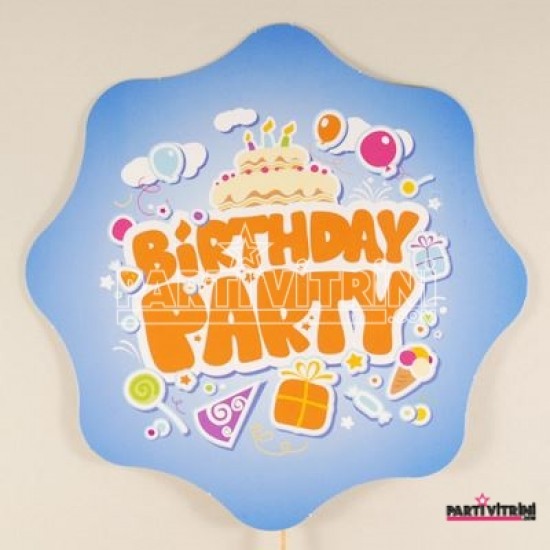 Birthday Party Mavi Eğlenceli Konuşma Balonu