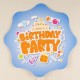 Birthday Party Mavi Eğlenceli Konuşma Balonu