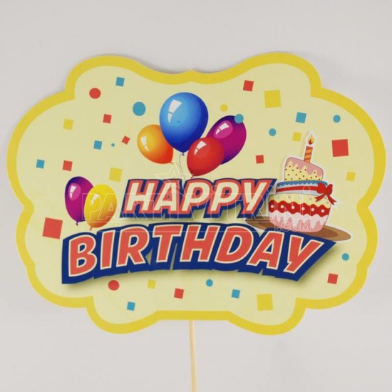 Happy Birthday Sarı Balonlu Konuşma Balonu