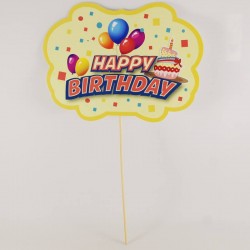 Happy Birthday Sarı Balonlu Konuşma Balonu
