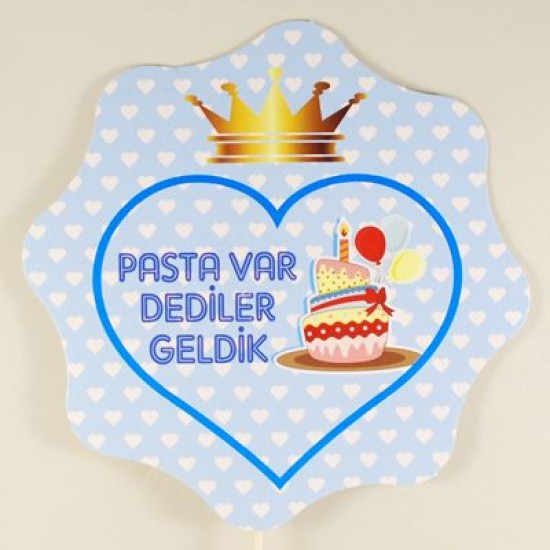Pasta Var Dediler Geldik Mavi Kalpli Konuşma Balonu