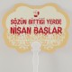 Sözün Bittiği Yerde Nişan Başlar Desenli Konuşma Balonu