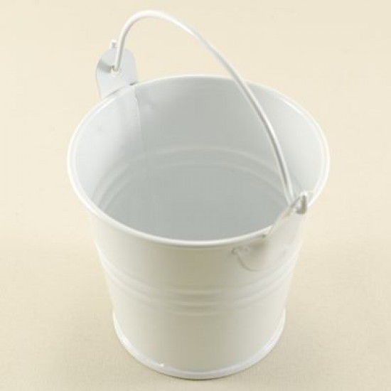 Beyaz Metal Sunum Kovası Büyük Boy 7.7 Cm X 7 Cm