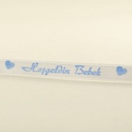 Hoşgeldin Bebek Saten Kurdela Beyaz 1 Cm. X 10 Metre