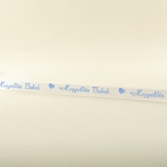 Hoşgeldin Bebek Saten Kurdela Beyaz 1 Cm. X 10 Metre