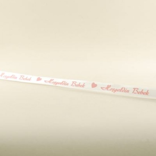 Hoşgeldin Bebek Saten Kurdela Pembe 1 Cm. X 10 Metre