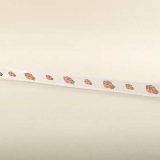 Kırmızı Uğur Böceği Saten Kurdela 1 Cm. X 10 Metre