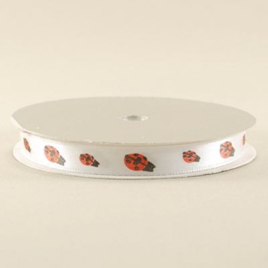 Kırmızı Uğur Böceği Saten Kurdela 1 Cm. X 10 Metre