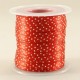 Kırmızı Beyaz Puantiyeli Saten Kurdela 0.6 Cm. X 40 Metre