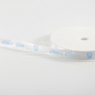 Dişim Çıktı Mavi Saten Kurdela Beyaz 1 Cm. X 10 Metre