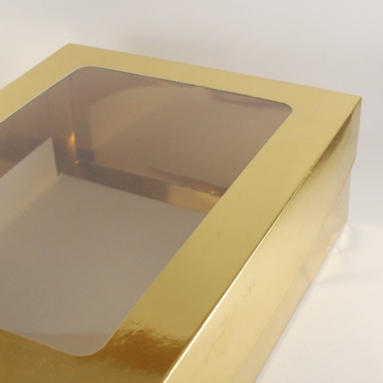 Gold Renk Asetat Kapaklı Kutu 28x20x9 Cm