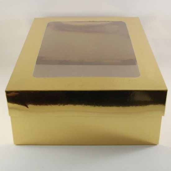 Gold Renk Asetat Kapaklı Kutu 28x20x9 Cm