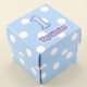 1 Yaş günüm Mavi Puantiyeli Kare Kapaklı Karton Kutu 5X5X5 cm 10 Adet