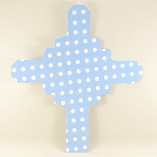 Mavi Puantiyeli Kare Kapaklı Karton Kutu 5X5X5 cm 10 Adet