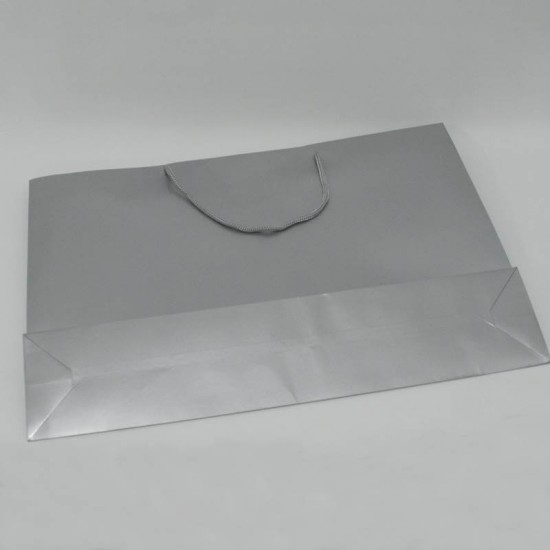Gümüş Gri Renk Karton Çanta 56X38X12 Cm