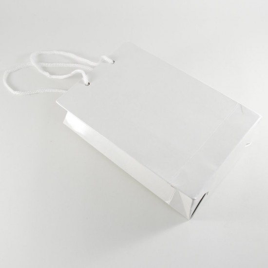 Beyaz Renk Karton Çanta 25X17X5 Cm 10 Adet
