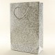 Gümüş Rengi Desenli Beyaz Karton Çanta 17X12X5 Cm 10 Adet