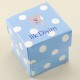 İlk Dişim Mavi Puantiyeli Kare Kapaklı Karton Kutu 5X5X5 cm 10 Adet