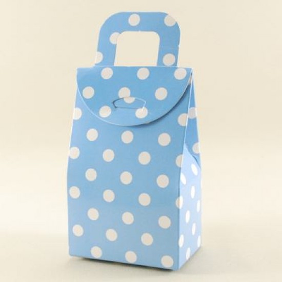 Mavi Puantiyeli Karton Çerez Ve Şekerlik 11x7x4.5 cm 10 Adet