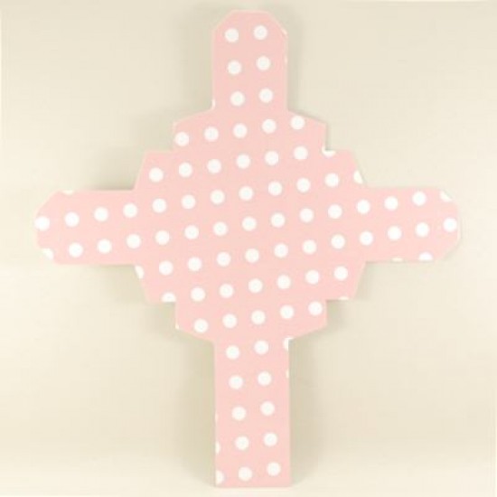 Pembe Puantiyeli Kare Kapaklı Karton Kutu 5X5X5 cm 10 Adet