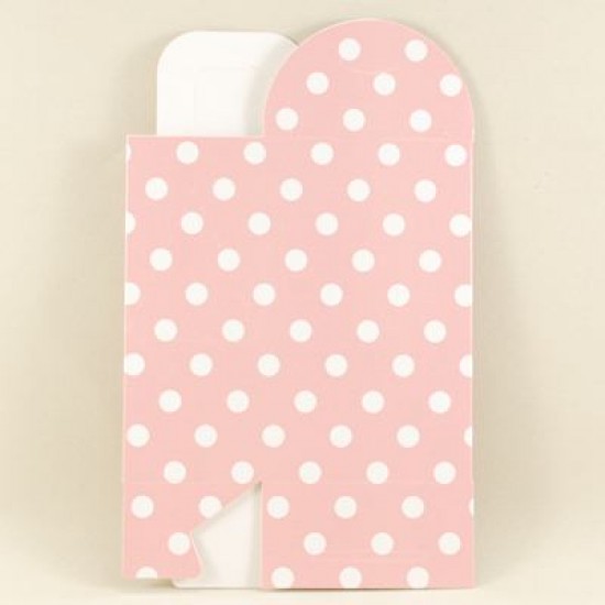 Pembe Puantiyeli Karton Çerez Ve Şekerlik 11x7x4.5 cm 10 Adet